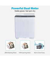 Gouun Twin Tub Portable Washing Machine with Timer Control and Drain Pump for Apartment