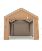 Gouun 10 x 20 Feet Portable Garage Tent Carport with Galvanized Steel Frame-with Sidewall