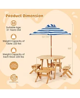 Gouun Kids Wooden Table Set for Children Aged 3+ Years