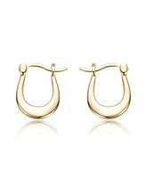 Sterling Silver 14K Gold Plated Saddleback Hoop Earrings