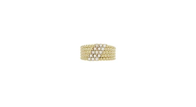 Rivka Friedman Cubic Zirconia Millwork Detail Band Ring