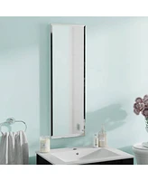 Slickblue Narrow Bathroom Medicine Cabinet with Frameless Mirror and Space-Saving Design