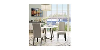 Slickblue Set of 2 Modern Fabric Upholstered Dining Chair with Wood Legs