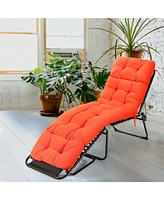 Gouun Outdoor Lounge Chaise Cushion with String Ties for Garden Poolside