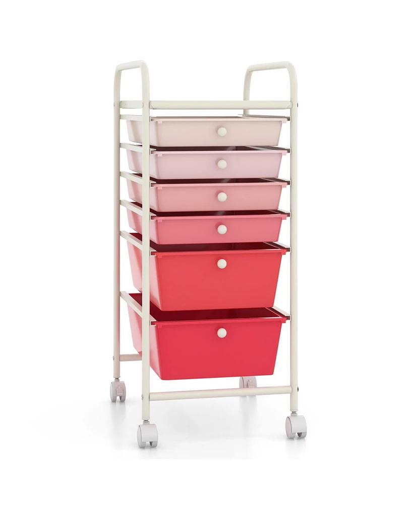 Gouun 6 Drawers Rolling Storage Cart Organizer