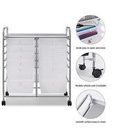 Gouun 12 Storage Drawer Organizer Bins Rolling Cart