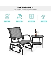 Gouun Outdoor Single Swing Glider Rocking Chair with Armrest