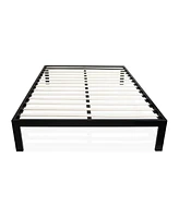 Slickblue Modern Metal Platform Bed Frame with Wood Slats