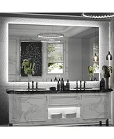 keonjinn Led Backlit Frameless Lighted Bathroom Wall Mirror Vanity Mirror Brightness Adjust