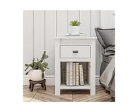 Slickblue Farmhouse 1-Drawer Bedroom Nightstand for Rustic Charm and Practical Storage