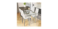 Slickblue Modern 5-Piece Dining Set with Table and Chairs for Contemporary Dining Rooms