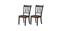 Slickblue Set of 2 Solid Wood Mission Style Armless Dining Chair