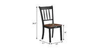 Slickblue Set of 2 Solid Wood Mission Style Armless Dining Chair