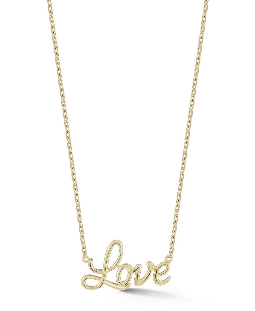 Rachel Zoe 14K Gold Script Love Pendant Necklace