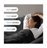 Premium Microfiber Duvet Cover Set - King Black