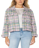 Liverpool Los Angeles Women's Button Front Boxy Plaid Shacket