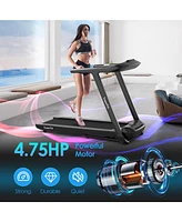 Gymax 4.75HP Treadmill Folding Electric Running Machine w/ Voice & App Control