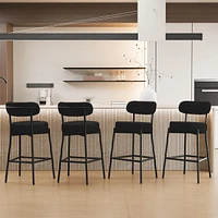 Dyhome Bar Stools Set of 4, 27 Inches Counter Height Kitchen with Back, Modern Metal Tall for Island