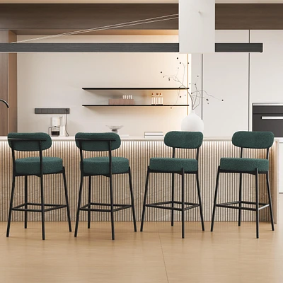 Dyhome Bar Stools Set of 4, 27 Inches Counter Height Kitchen with Back, Modern Metal Tall for Island