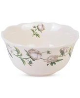 222 Fifth Luxe Peony Neutral Porcelain 12 Pc. Dinnerware Set, Service for 4