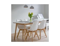 Slickblue Set of 4 Modern Mid-Century Style Pu Leather Dining Chairs with Wood Legs