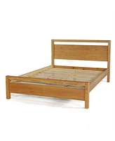 Slickblue Modern Farmhouse Solid Wood Platform Bed Frame with Headboard Footboard