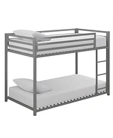 Slickblue Twin over Modern Low Height Metal Bunk Bed for Space-Saving and Easy Access