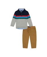 Andy & Evan Baby Boys Colorblocked 1/4 Neck Sweater Set