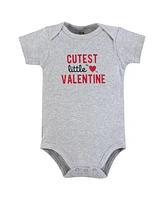 Hudson Baby Boys Unisex Cotton Bodysuit and Pant Set, Cutest Valentine, 9-12 Months