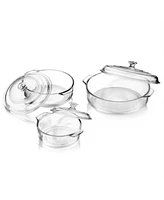 Slickblue 6-Piece Glass Bakeware Casserole Baking Dish Set - Dishwasher and Oven Safe