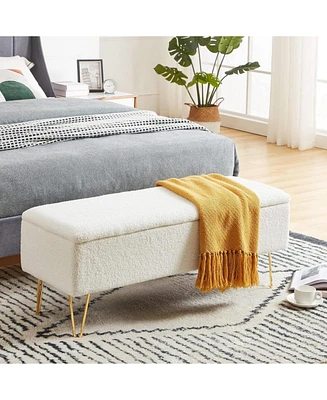 Slickblue Upholstered End of Bed Storage Bench for Stylish Bedroom Organization