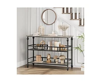 gaomon Console Table, 3-Tier Sofa Tables Narrow Entryway Table with Storage