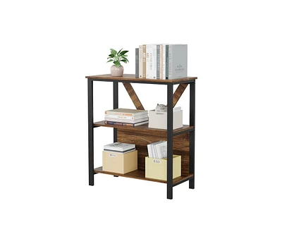 gaomon 3 Tier Bookshelf with Led Lights, Bookcase with Open Display Shelves