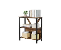 gaomon 3 Tier Bookshelf with Led Lights, Bookcase with Open Display Shelves