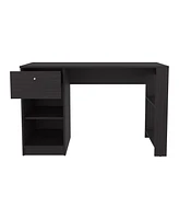 Tolsona Desk, 1 Drawer, 2 Shelves, Black