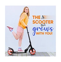 Hurtle Foldable Kick Scooter With Adjustable Handlebar - Black