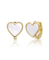 GiGiGirl Adorable Kids 14k Gold Plated Mother of Pearl Heart Earrings