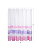 Awesome Home Crinkle Stripe Textured Fabric Shower Curtain, 72"X72"