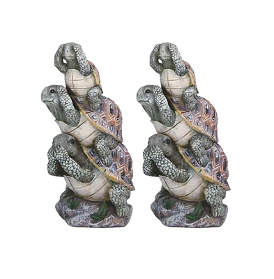 Fc Design "2-pc Gift Set" 7"H Hear-No, See-No, Speak-No Evil Stacked Turtles Figurine Statue Ornament Home Room Office Decor and Perfect Gift Ideas fo