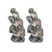 Fc Design "2-pc Gift Set" 7"H Hear-No, See-No, Speak-No Evil Stacked Turtles Figurine Statue Ornament Home Room Office Decor and Perfect Gift Ideas fo