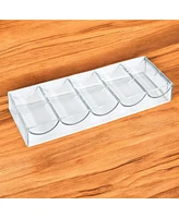 Slickblue Acrylic Poker Chip Tray - Holds 100 Chips, Durable and Stackable Storage Solution