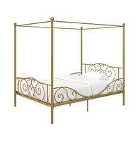 Slickblue Strong Metal Canopy Bed Frame for Bedroom with Supportive Frame