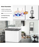 Gouun 2-in-1 Portable Twin Tub Washing Machine with Timer Control and 22lbs Capacity