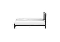 Slickblue Modern Farmhouse Platform Bed Frame with Wood Panel Headboard Footboard