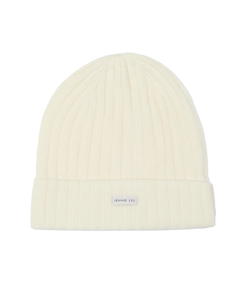 Jennie Liu 100% Cashmere Beanies for Women(Black, One