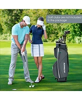 Gymax 14 Dividers Golf Cart Bag w/ 7 Zippered Pocket Cooler Bag Rain Hood Valuable Bag