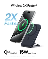 Baseus Qi2 Magnetic Power Bank 20W MagSafe Portable Charger 5000mAh Bracket Battery Pack with 360°Rotatable Ring Stand PicoGo