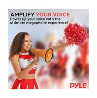 Pyle Portable Megaphone with Siren, 20 Watt Power, Aux Input for MP3, Automatic Siren, Lightweight