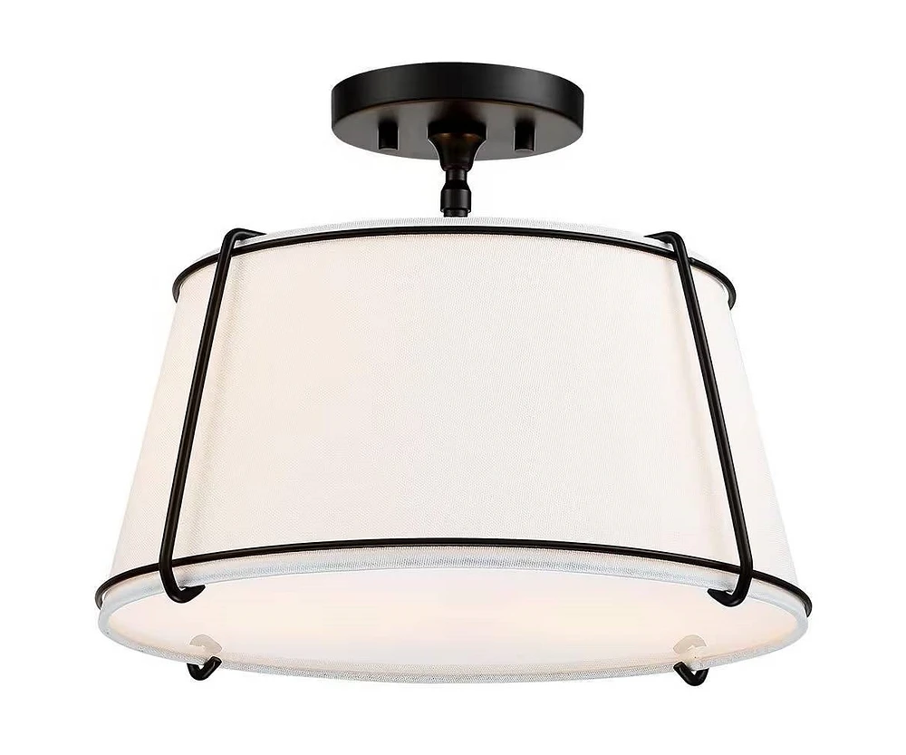 Slickblue 2-Light Round Drum Ceiling Light With Metal - Semi-Flush Mount