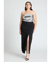 Eloquii Plus Sequin Bodice Fitted Maxi Dress